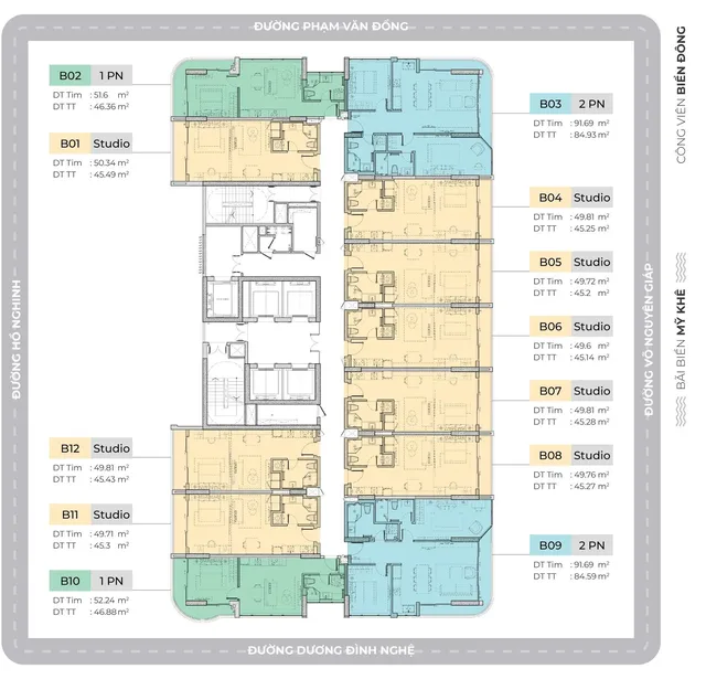 Mặt bằng tầng điển hình tháp CT7 (tầng 5–29)